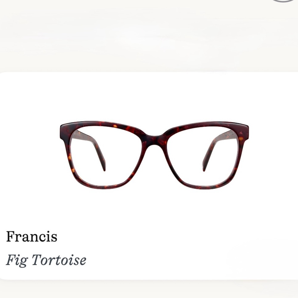 Warby Parker Francis Fig Tortoise Eyeglasses - like new!